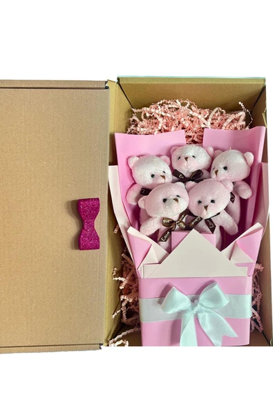 Mezuniyet Hediyesi:  Mezun Peluş Ayıcık & Pembe Ayıcık Buketi - 6
