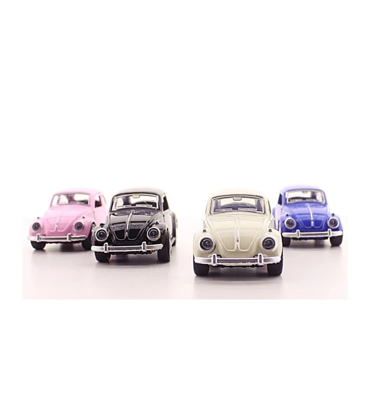 4 Adet Çek-bırak Metal Vosvos Araba Dıe Cast Büyük Boy 12CM Dekoratif  Nostaljik Hediye - 2