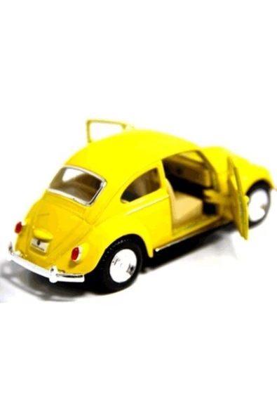 Dekoratif Nostaljik Hediye Sarı Çek-bırak Metal Vosvos Araba Dıe Cast Büyük Boy 12cm - 2