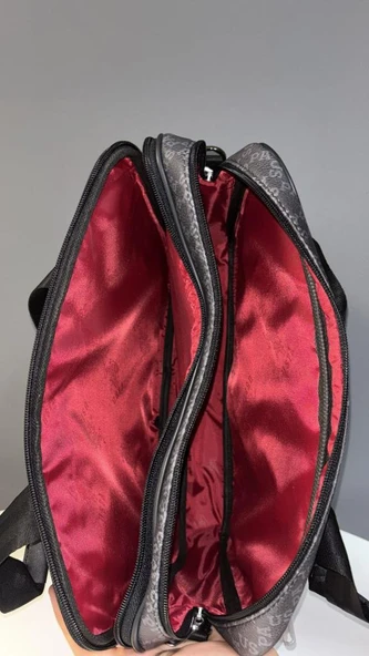 U.S. Polo Assn Çanta 15.6" Deri Desenli Notebook Taşıma çantası GRİ - 3