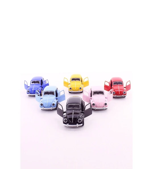 6 Adet Renkli Çek-bırak Metal Vosvos Araba Dıe Cast Büyük Boy 12 CM Dekoratif Sevgiliye Eşe Hediye