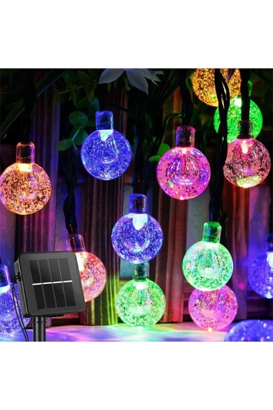 Güneş Enerjili Solar Bahçe Teras Balkon Ağaç Lambası Aydınlatması Animasyonlu RGB 10 Metre (50 TOP)