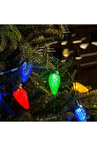 Kozalak Şekilli 28 LED 10 Metre Aydınlatma Süs Dekorasyon Işık - 8