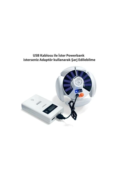 Güneş Enerji Ve Usb Şarjlı Askılı Led Bahçe Aydınlatma Kamp Lamba - 7