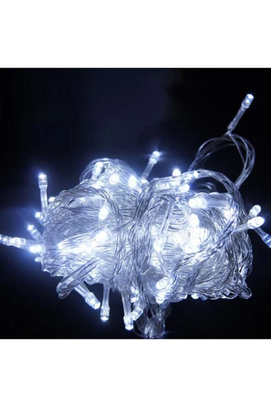 LED 10 Metre 8 Animasyon 100 LED Fişli Şeffaf Kablo Dekor Süs Dize Işık - 2