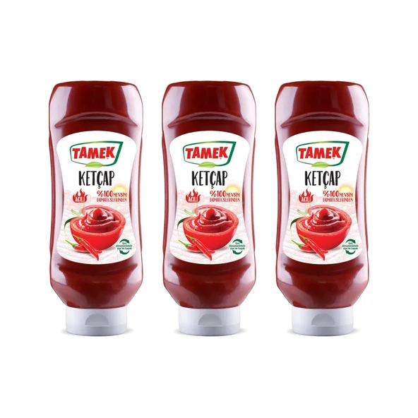 Tamek Ketçap 600 gr Acılı x 3 Adet