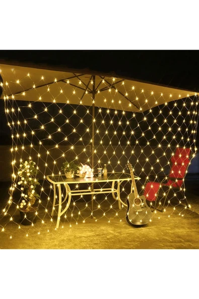 Ağ Perde LED Işık 3x2 Metre Animasyonlu, Fişli Eklenebilir, Örme Işık Dizisi, Dekoratif Aydınlatma