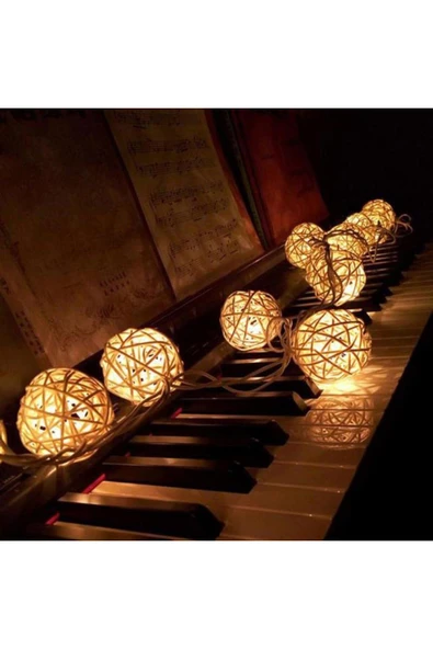 2m 10 Led Top Pilli Şeffaf Kablolu Süsleme Dekor Işık Gün Işığı - 6
