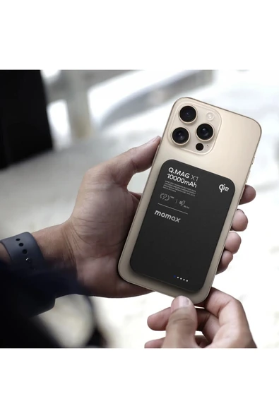 MOMAX IP117D Q.MAG X1 10000MAH MAGSAFE WİRELESS POWERBANK SİYAH - 2