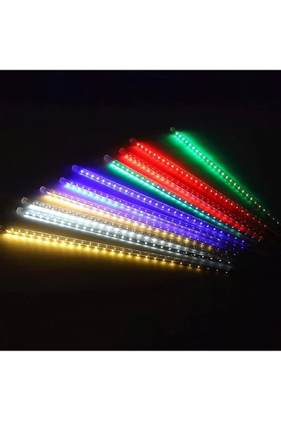 Akan Meteor Yağmur Led 50 Cm 8 Tüp Iç Ve Dış Mekan Dekor Süsleme Fişli Işık - 6
