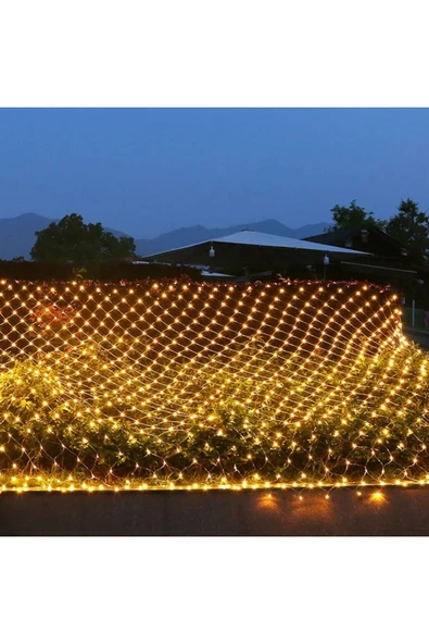Ağ Perde LED Işık 3x2 Metre Animasyonlu, Fişli Eklenebilir, Örme Işık Dizisi, Dekoratif Aydınlatma - 3