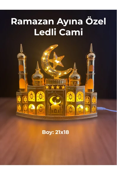 Ramazan Ayına Özel Cami Figürlü Led Işıklı Süsleme Hediyelik Konsept