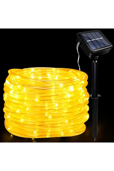 Solar Enerjili Bahçe Ortam Ev Süsleme Dekoratif 10 Metre 8 Mod Animasyonlu Hortum LED
