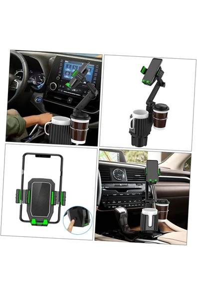 Araba İçi Çok Amaçlı İşlevsel Telefon & Bardak Tutucu Sabitleyici Kaliteli Malzeme - 4