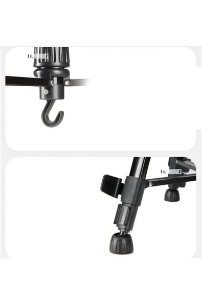 Tripod Sağlam Alüminyum Kalın Gövdeli Profesyonel Kamera Fotoğraf Telefon Tutucu Çantalı 170 Cm - 4