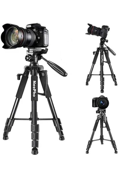 Tripod Sağlam Alüminyum Kalın Gövdeli Profesyonel Kamera Fotoğraf Telefon Tutucu Çantalı 170 Cm