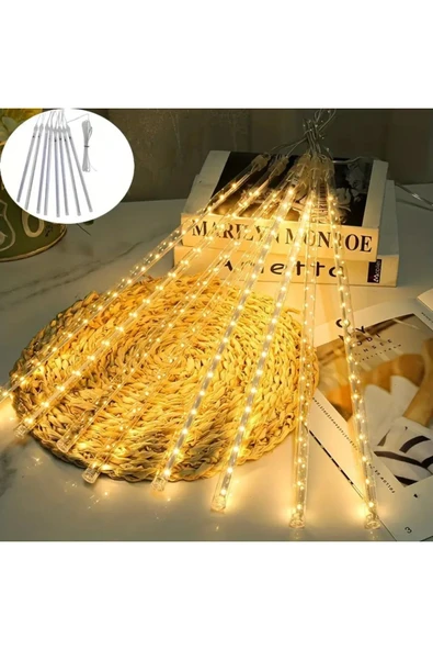 Akan Meteor Yağmur Led 50 Cm 8 Tüp Iç Ve Dış Mekan Aydınlatma Dekor Süsleme Işık - 1