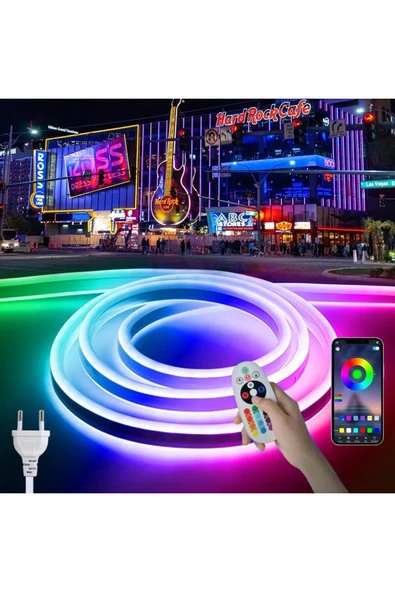 Neon LED 5 Metre RGB Işıklı Kumandalı Dekoratif Işıklandırma - 3