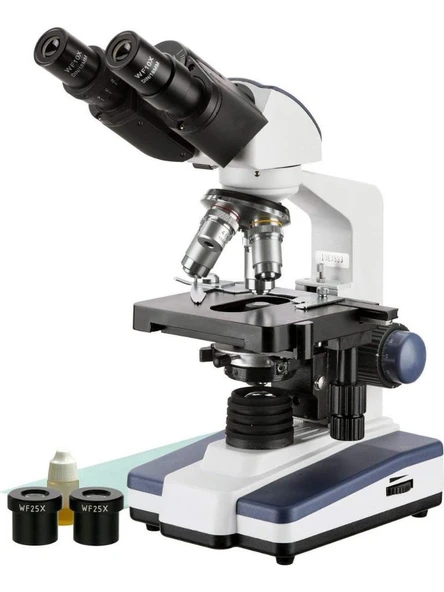Alfalink Binoküler Mikroskop 2500x Bileşik Biyolojik Laboratuvar Eğitim Tıbbi - 2
