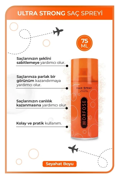 Morfose Ultra Strong Turuncu Saç Spreyi 75 ml - 2