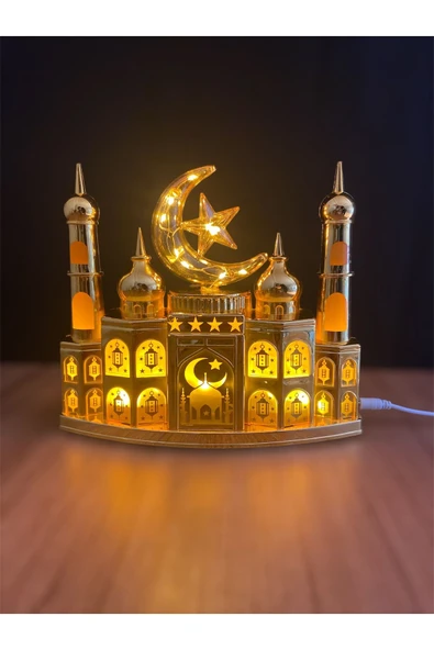 Ramazan Ayına Özel Cami Figürlü Led Işıklı Süsleme Hediyelik Konsept - 3