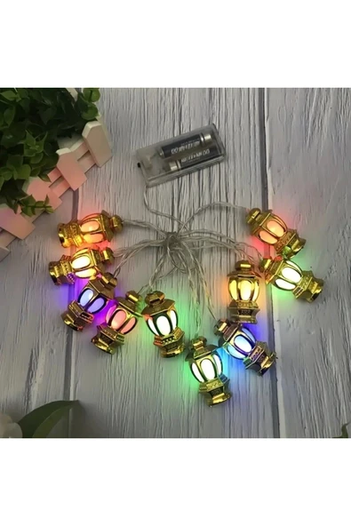 20'li Kandil Feneri Led Işık 4 Metre Gün Işığı 2 Pilli Dekor Aydınlatma ışık