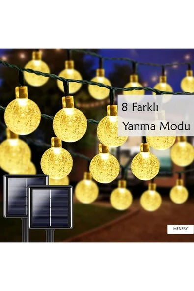 Güneş Enerjili Solar Bahçe Teras Balkon Ağaç Lambası Aydınlatması Animasyonlu Rgb (50 TOP LED) - 3