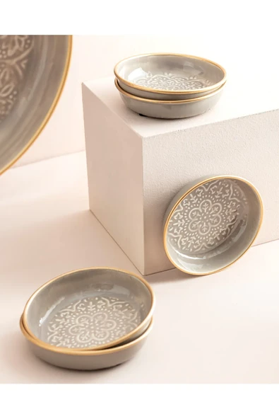 MADAME COCO Rosalie 6 Parça Tabak Seti - Gri