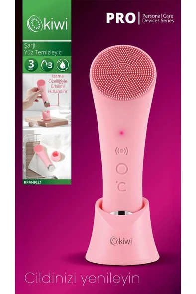 Kiwi KFM-8621 Şarjlı Mikro Titreşimli Isıtmalı Yüz Temizleme Cihazı