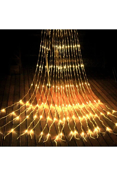 Akan Perde LED 3x3metre Sarı Dekor Bahçe Süs
