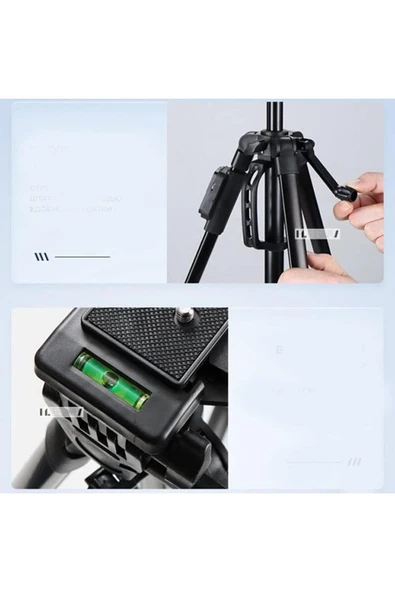 Tripod Sağlam Alüminyum Kalın Gövdeli Profesyonel Kamera Fotoğraf Telefon Tutucu Çantalı 170 Cm - 2