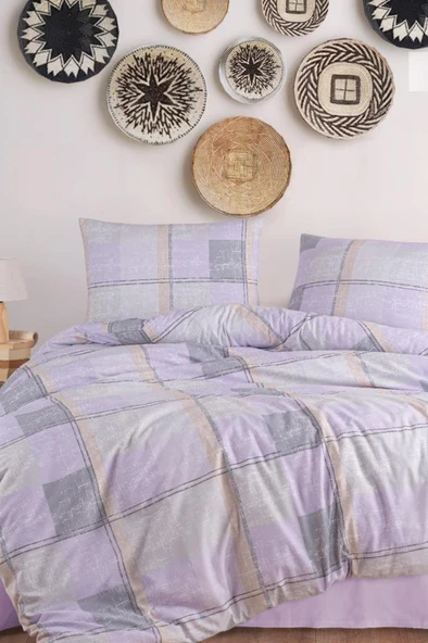 Eçim Çift Kişilik Nevresim Takımı Lila ürün görseli