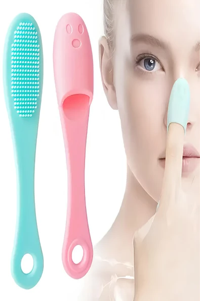Parmak Şekilli Silikon Yüz Burun Temizleme Fırçası – Gözenek Açıcı, Masajlı Cilt Bakım Aparatı