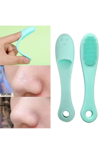 Parmak Şekilli Silikon Yüz Burun Temizleme Fırçası – Gözenek Açıcı, Masajlı Cilt Bakım Aparatı - 2