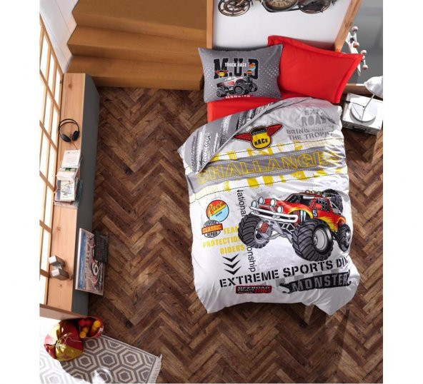 Cotton Box Junior Ranforce Nevresim Takımı Tek Kişilik Monster Kırmızı - 2