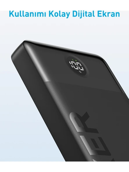 Anker 326 20000 Mah Taşınabilir Hızlı Şarj Cihazı - USB-C - 15W 2 Çıkışlı Powerbank - Siyah - A1367 (Anker Türkiye Garantili) - 3