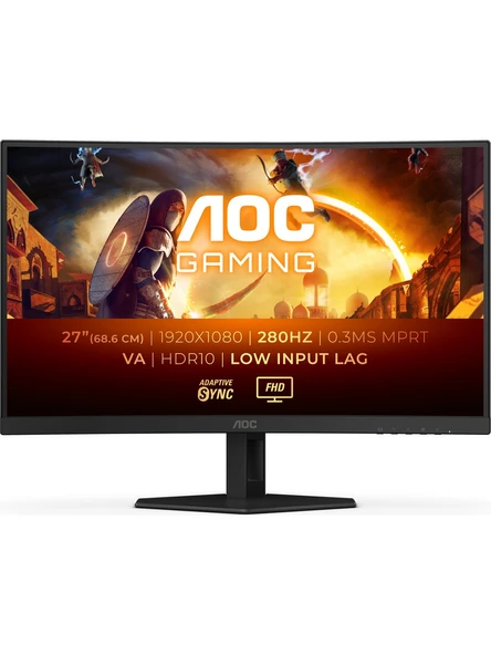 AOC C27G4ZXE 27" 280 Hz 0.3 ms Adaptive-Sync Curved Oyuncu Monitörü (Ölü Pixel)