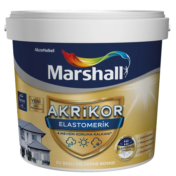 Marshall Akrikor Elastomerik Boya K1 15 Lt (20 Kg) ürün görseli