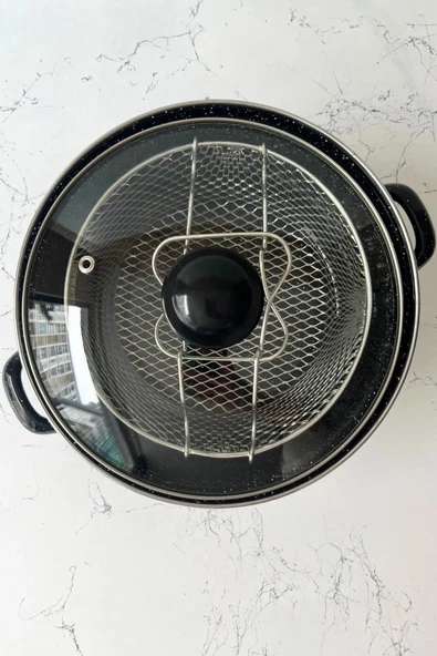 TAŞEV Midnight Mini Çaydanlık ve 18cm Kızartma Tenceresi Seti - 4