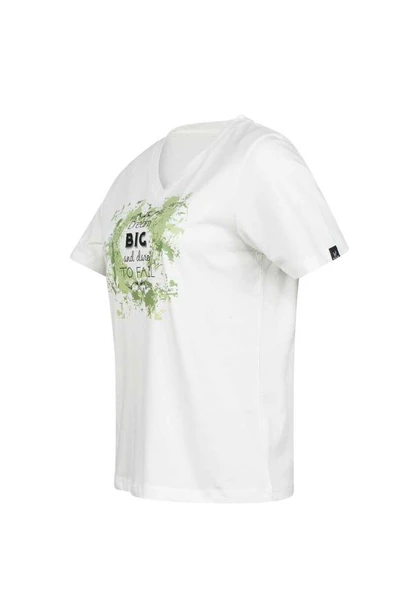 2AS ALONE BASKILI V YAKA KADIN T-SHİRT 405 - 6