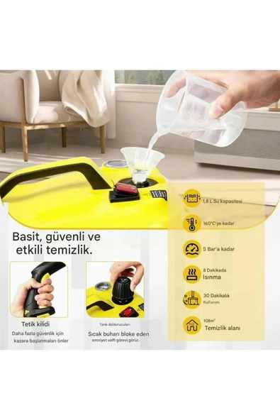 Tiffany Çok Fonksiyonlu Buharlı Temizlik Makinesi- Buharlı Temizleyici - 4