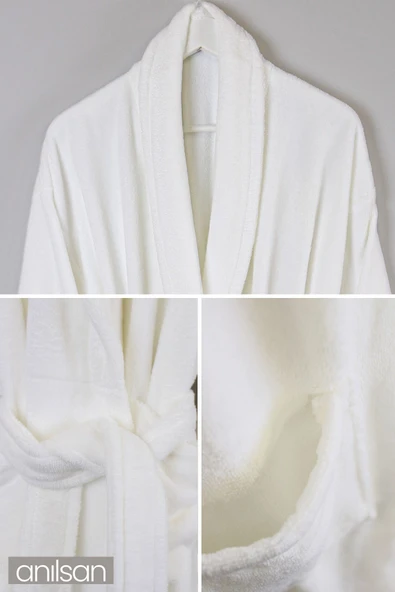 Süper Soft Kadife Bornoz - Şalyaka Otel Bornozu, Spa Için Ideal, Günlük Kullanıma Uygun - 4