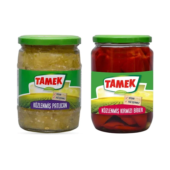 Tamek Közlenmiş Biber ve Patlıcan Cam Kavanoz 2 li