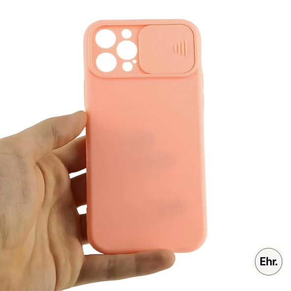 iPhone 12 Pro Uyumlu Kamera Sürgülü Mat Silikon Kılıf - 2