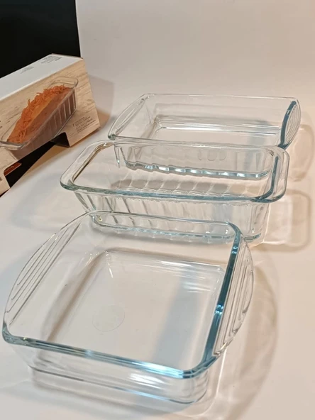 Borcam Kek Kalıbı 3 Lü Set Mini Fırın Tepsisi Baton, Kare, Dikdörtgen ( 59854+59864+59894) - 5