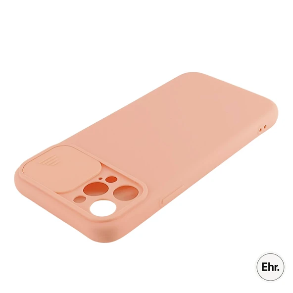 iPhone 12 Pro Uyumlu Kamera Sürgülü Mat Silikon Kılıf - 5