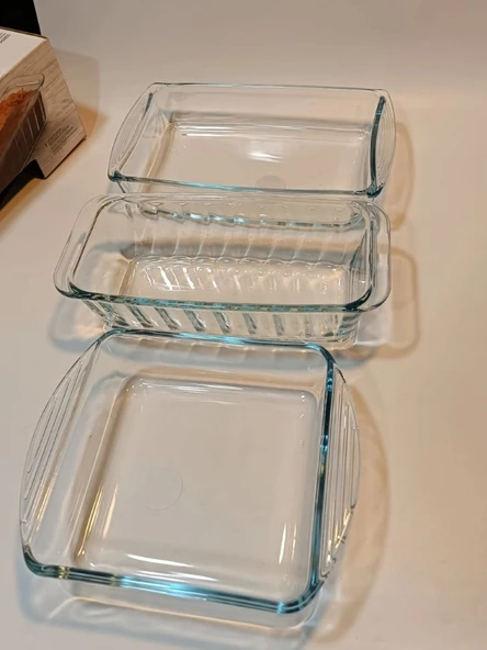 Borcam Kek Kalıbı 3 Lü Set Mini Fırın Tepsisi Baton, Kare, Dikdörtgen ( 59854+59864+59894) - 4
