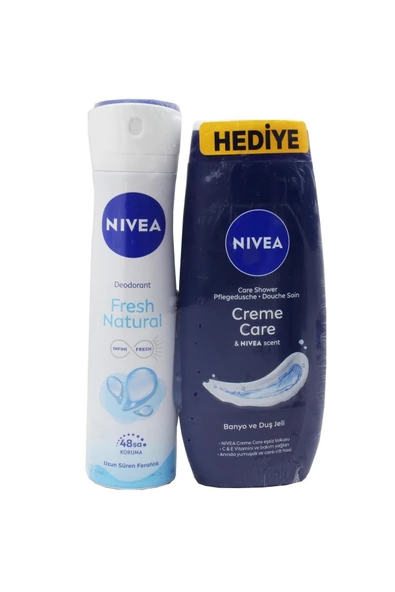 Fresh Natural Kadın Deodorant Sprey 150 ml Creme Care Duş Jeli 250 ml