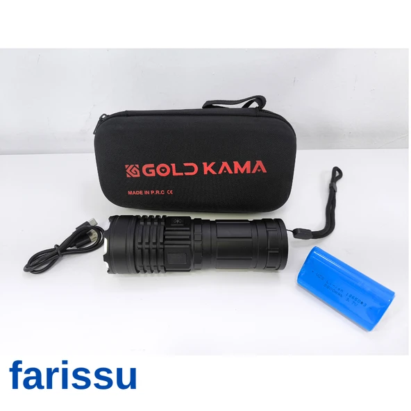 T406 Şarjlı El Feneri | 100W Işık Gücü | Powerbank Özellikli | 5 Modlu | 8800 mAh | Zoomlu | - 4