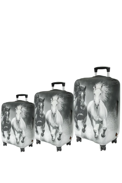 (My#132 Atlar) VALİZLER İÇİN KILIF SETİ (KABİN ORTA VE BÜYÜK) - Resim 2